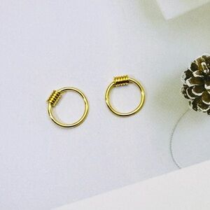 Solid Silver Small Huggie Earrings-8mm SH007 Gold